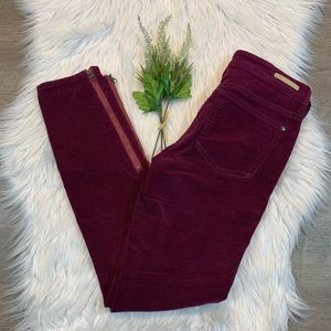 Pilcro Stet Corduroy Skinny Jeans Zipper Ankle 25